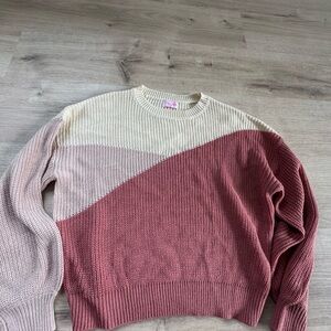 Pink and cream sweater new Pink Lily.